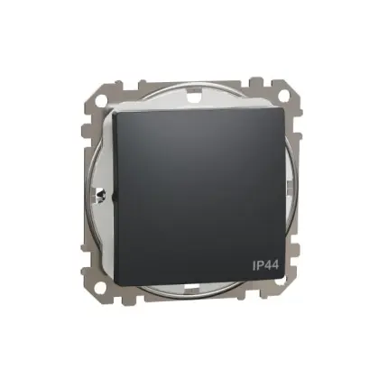 Одноклавішний вимикач Schneider Electric Sedna Design SDD214101 IP44 чорний