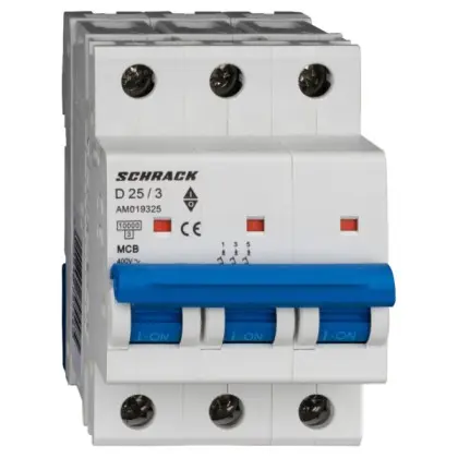 Автоматичний вимикач Schrack AM019325 10кА 25А 3P х-ка D