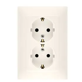 Подвійна розетка Kontakt Simon Simon 10 CGSZ2/41 із заземленням Schuko (кремовий)