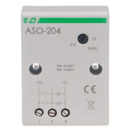 Лестничное реле F&F ASO-204 21-27В AC/DC 16А Лестничное реле F&F ASO-204 21-27В AC/DC 16А