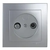 Розетка Nilson Touran серебро TV-SAT проходная ( 24131036 )