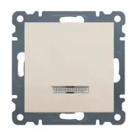 Выключатель 1-клавишный с подсветкой, WL0211 Lumina-2, кремовый, Hager