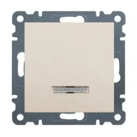 Вимикач 1-клавішний з підсвічуванням, WL0211 Lumina-2, кремовий, Hager