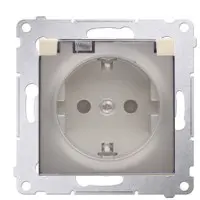 Електрична розетка Kontakt Simon Simon 54 Premium DGSZ1BZ.01/44A IP44 із заземленням шторками та прозорою кришкою (золото)