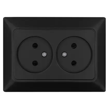 Двойная розетка NE-AD ARAS 93-124-75 черная