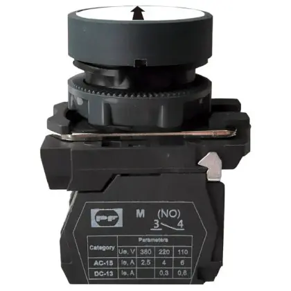 Кнопка Promfactor FP5-AA3341 1NO «черная стрелка вверх» белая (FP5-AA3341) Кнопка Promfactor FP5-AA3341 1NO «черная стрелка вверх» белая (FP5-AA3341)