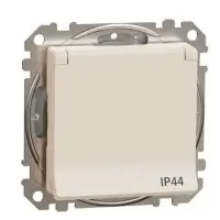 Розетка Schneider Electric Sedna Design & Elements з заземленням шторками та кришкою IP44 бежева SDD212024 Розетка Schneider Electric Sedna Design & Elements з заземленням шторками та кришкою IP44 бежева SDD212024