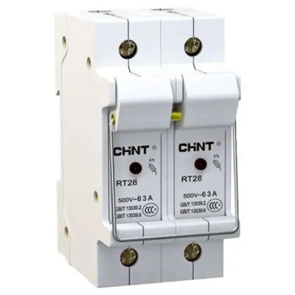 Тримач запобіжників Chint NRT28-32X 2P до 32А 10х38мм з індикацією (520469)