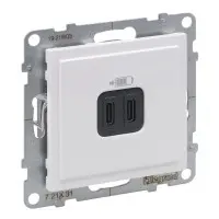 Розетка USB тип С+C 15Вт 5В Legrand SUNO (білий) 721131
