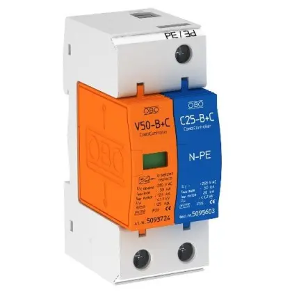 Обмежувач перенапруг OBO Bettermann (5093653) Тип I+II V50-B+C 1+NPE