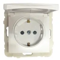 Одинарна розетка з кришкою Logus 20634 TBR 2P+Z Шуко 16А 250В біла Одинарна розетка з кришкою Logus 20634 TBR 2P+Z Шуко 16А 250В біла