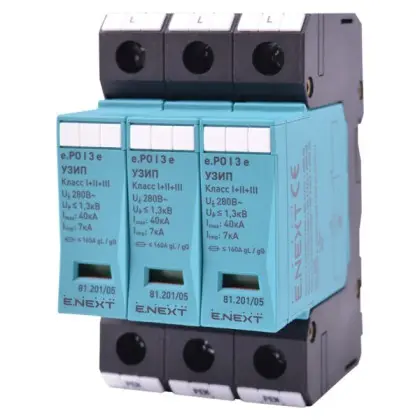 Устройство защиты от импульсных перенапряжений E.next 81.201/05 e.PO 280V/7kA Устройство защиты от импульсных перенапряжений E.next 81.201/05 e.PO 280V/7kA