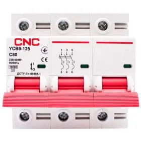 Автоматический выключатель CNC YCB9-125 3Р 80А 10kA C