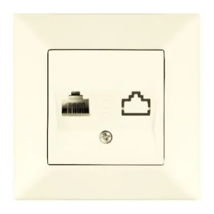 Розетка компьютерная Meridian, RJ45 Cat.5e, кремовый Розетка компьютерная Meridian, RJ45 Cat.5e, кремовый