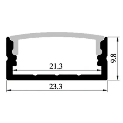 LED-профиль накладной широкий, 2 метра (ЛП23_2) LED-профиль накладной широкий, 2 метра (ЛП23_2)