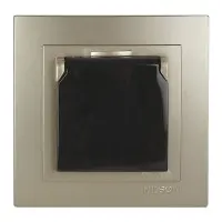 Розетка Nilson Touran золото 1-на з заземленням з кришкою ( 24151018 )