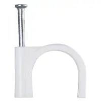 Кабельная скоба Аско-Укрем 25мм кругла белая 50шт (A0150030013)