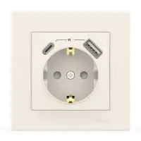 Розетка EL-BI VEGA біла 1-на з заземленням + 2USB (Type C+A) ( 510-010200-334 )