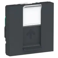 Одинарна комп'ютерна розетка Schneider Electric NU341154 RJ45 cat.5e UTP з полем для напису 2М (антрацит)