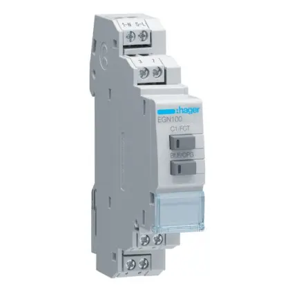 Одноканальный мультифункциональный таймер Hager EGN100 (с Bluetooth) Одноканальный мультифункциональный таймер Hager EGN100 (с Bluetooth)