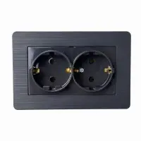 Розетка Nilson Selene антрацит 2-на з заземленням ( 23362525 )