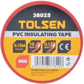 Красная изоляционная лента Tolsen 38025 19ммх9,2м 0,3мм