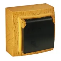 Розетка Nilson Themis дуб 1-на з заземленням з кришкою ( 26251018 )