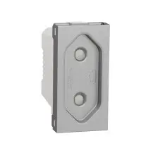Розетка Schneider Electric Unica New NU303130 зі шторками гвинтовий зажим 1м алюміній Розетка Schneider Electric Unica New NU303130 зі шторками гвинтовий зажим 1м алюміній