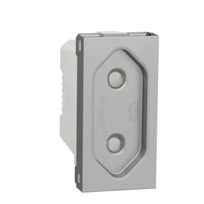 Розетка Schneider Electric Unica New NU303130 со шторками винтовой зажим 1м алюминий Розетка Schneider Electric Unica New NU303130 со шторками винтовой зажим 1м алюминий