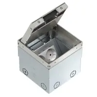 Розетковий люк OBO Bettermann (7368324) UDHOME2 2x розетки 250В 16A для покриття 15мм, (h.=110...135мм) 140х140х110мм