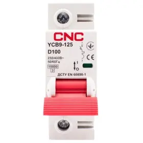 Автоматический выключатель CNC YCB9-125 1Р 100А 10kA D