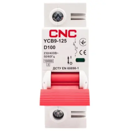 Автоматичний вимикач CNC YCB9-125 1Р 100А 10kA D