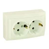 Розетка Nilson Themis кремова 2-на з заземленням ( 26121025 )
