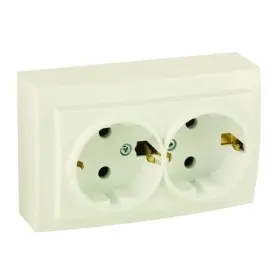 Розетка Nilson Themis кремова 2-на з заземленням ( 26121025 )