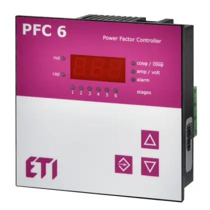 Регулятор реактивной мощности ETI PFC 6 RS 6 ступеней 400В Регулятор реактивной мощности ETI PFC 6 RS 6 ступеней 400В