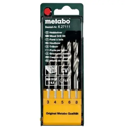 Набор сверл по дереву Metabo DIN 3126 E 6.3 (627111000) 5 предметов
