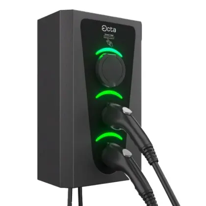 Коммерческая зарядная станция для электромобилей Octa Energy SW336-С22-C2-C2 Smart Wall на 36кВт с 3 портами (Type 2 Type 2 Type 2)