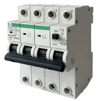 Автомат захисного відключення Promfactor FAP1-AC "C" 10А/0,03A 4P 6кА (FAP01C100304AC)