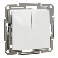 Переключатель двухклавишный Schneider Electric Asfora без рамки белый (EPH0670121)