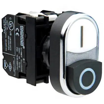 Кнопка EMAS CP102K21HB сдвоенная выступающая (1НО+1НЗ) Кнопка EMAS CP102K21HB сдвоенная выступающая (1НО+1НЗ)
