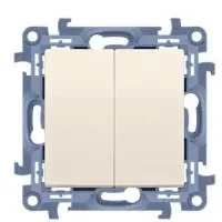 Двокнопковий вимикач Kontakt Simon Simon 10 CW5BL.01/41 з підсвічуванням (кремовий)