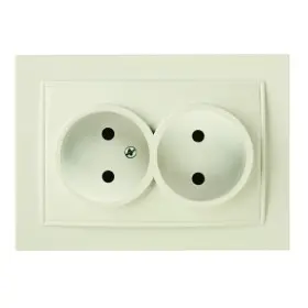 Розетка Nilson Thor кремовая 2-я без заземления ( 27121024 )