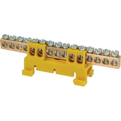 Шина заземления с винтовым зажимом SEZ 15/Zт-4054 желтый Шина заземления с винтовым зажимом SEZ 15/Zт-4054 желтый