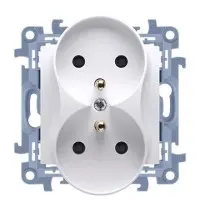 Двойная розетка Kontakt Simon Simon 10 CGZ2M.01/11 с заземлением French (белый)