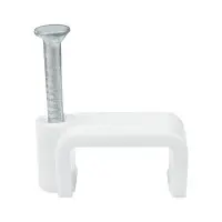 Скоба кабельная 5мм плоская белая СКИМ ( С1221001 )