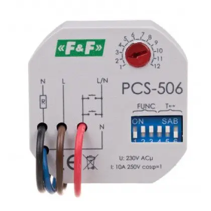 Электронное реле времени F&F PCS-506 195-253В AC 10А Электронное реле времени F&F PCS-506 195-253В AC 10А