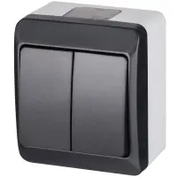 Двоклавішний вимикач Elektro Plast 0332-7 Hermes IP44 антрацит