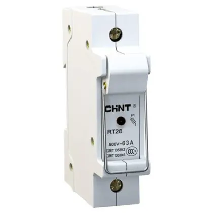 Держатель предохранителей Chint RT28-63X 1P до 63А 14х51мм с индикацией (520515) Держатель предохранителей Chint RT28-63X 1P до 63А 14х51мм с индикацией (520515)