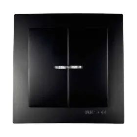 Выключатель Nilson Touran черный мат 2кл с подсветкой ( 24381004 )