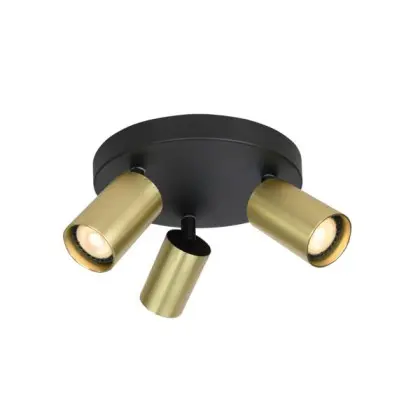 Светильник поворотный, спот Italux SPL-23436-3R-BK-BRSS Nesto GU10 3x10W IP20 золотой